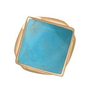9ct Rose Gold Turquoise Hallmark Small Rhombus Ring