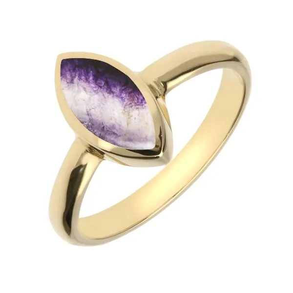 9ct Yellow Gold Blue John Marquise Ring