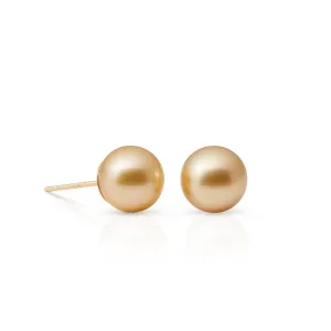 9mm Golden South Sea Pearl Earrings