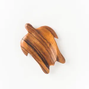 Acacia Wood Turtle Dish dried flowers  