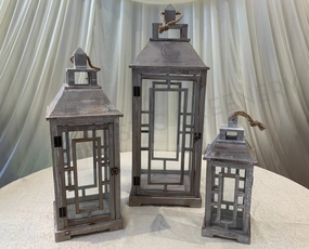 ACC0091 Decorative Wooden Lantern (Rustic Style) 3 Sizes outdoor greenery  