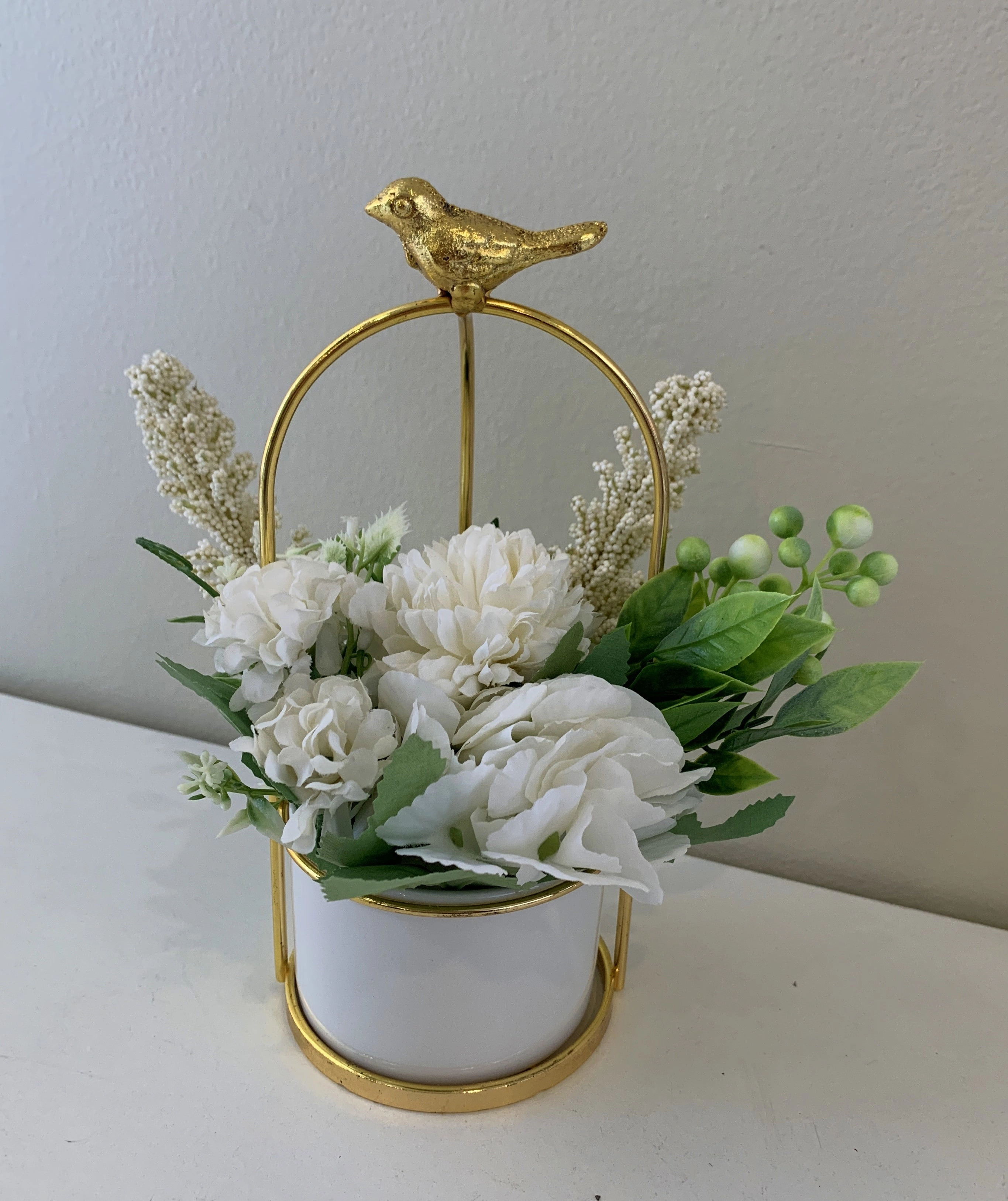 ACC0100 Small Decorative Bird Cage Style Planters (With or Without Flowers) 23cm Height