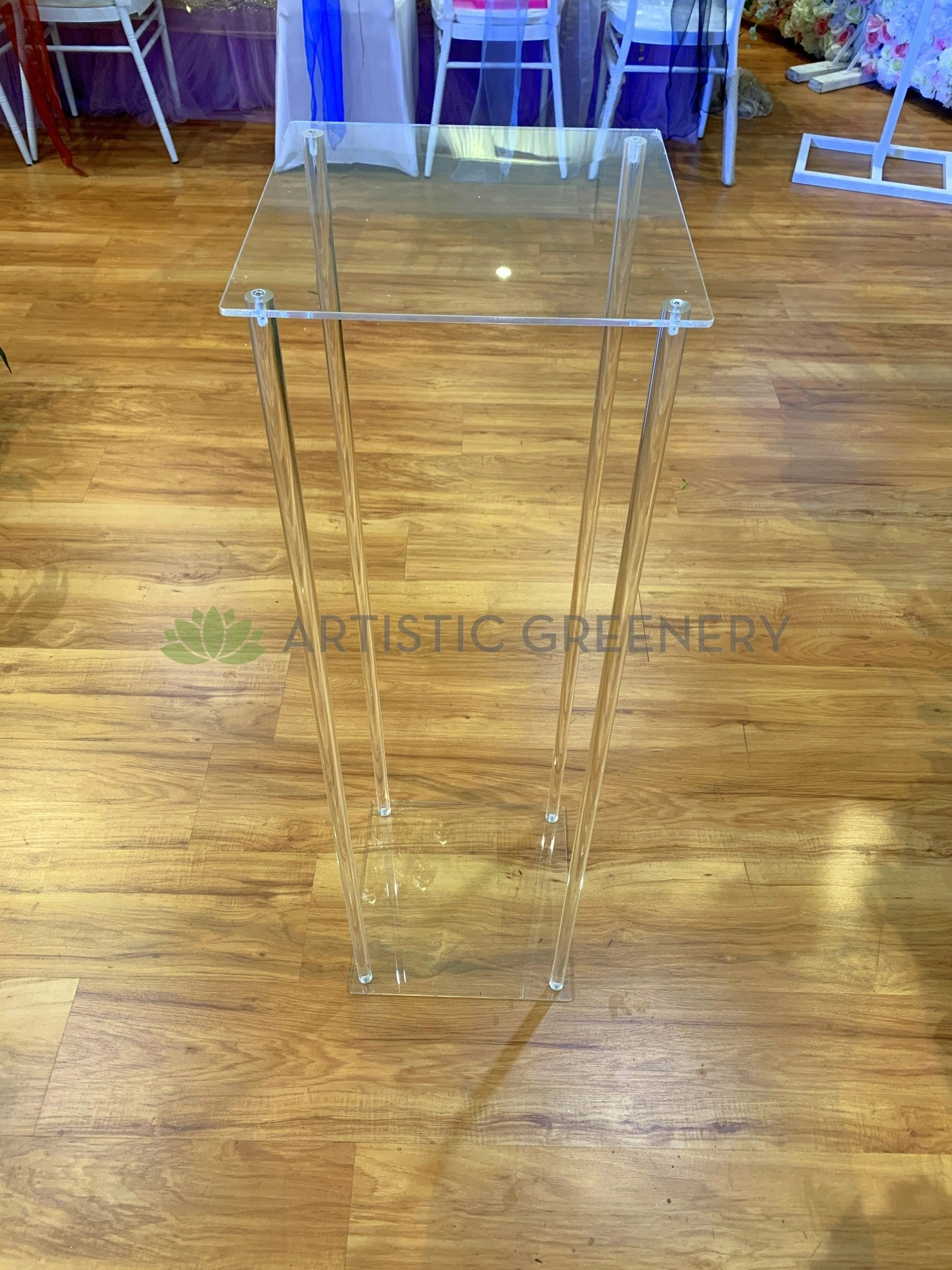 ACC0101 Clear Acrylic Stand Rectangle 100cm x 30cm x 30cm