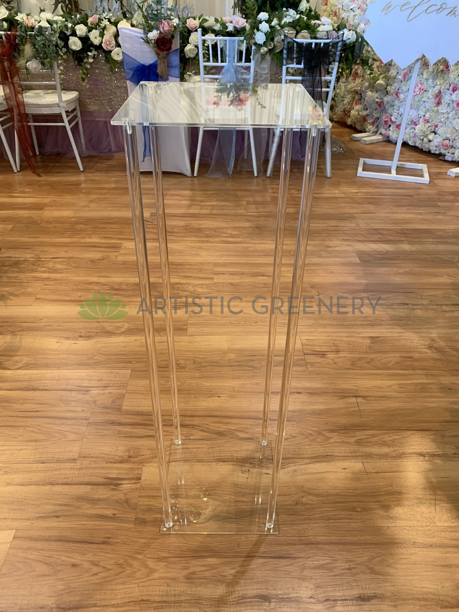 ACC0101 Clear Acrylic Stand Rectangle 100cm x 30cm x 30cm