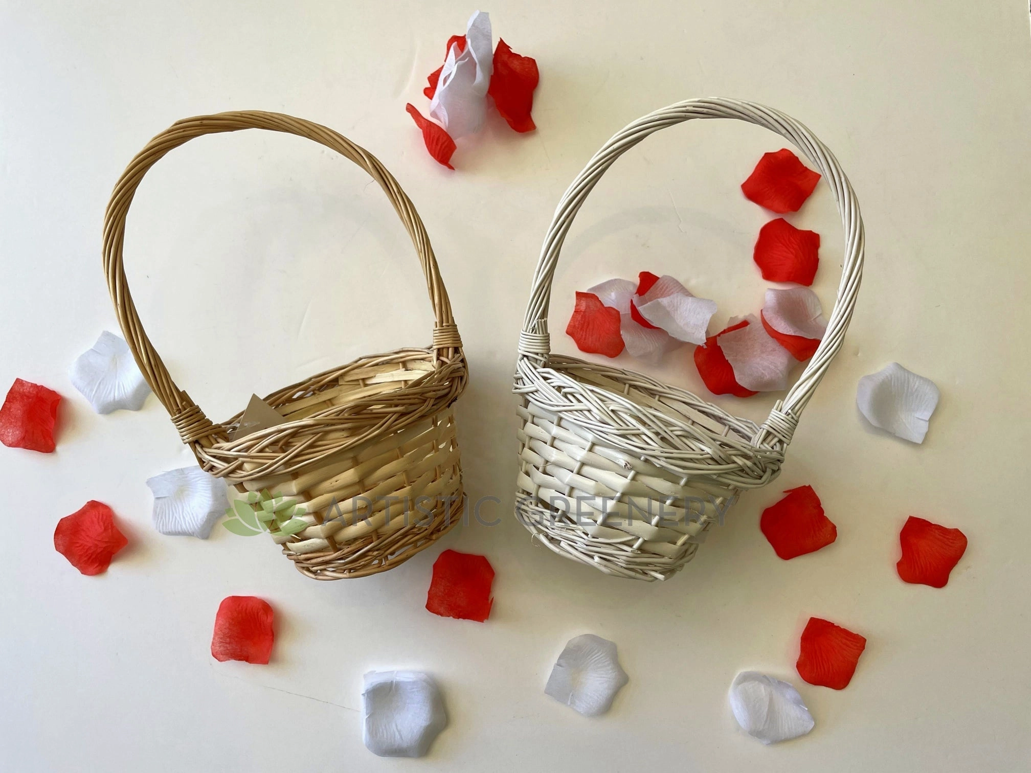 ACC0103 Flower Girl Basket 30cm Natural / White