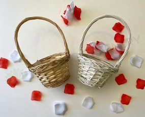 ACC0103 Flower Girl Basket 30cm Natural / White outdoor greenery  