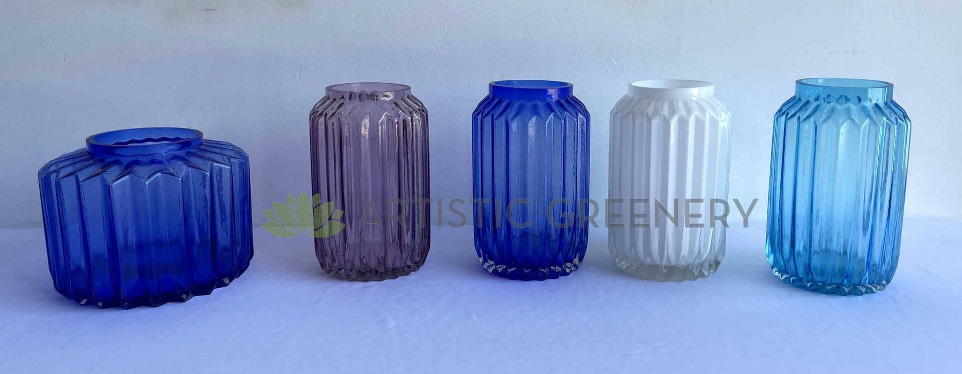 ACC0107 Fluted Glass Vase (Available in 4 Colours)