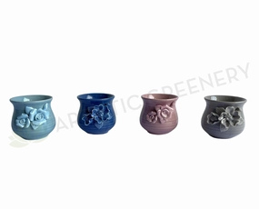 ACC0108 Ceramic Flower Vase 9cm 4 Colours outdoor greenery  