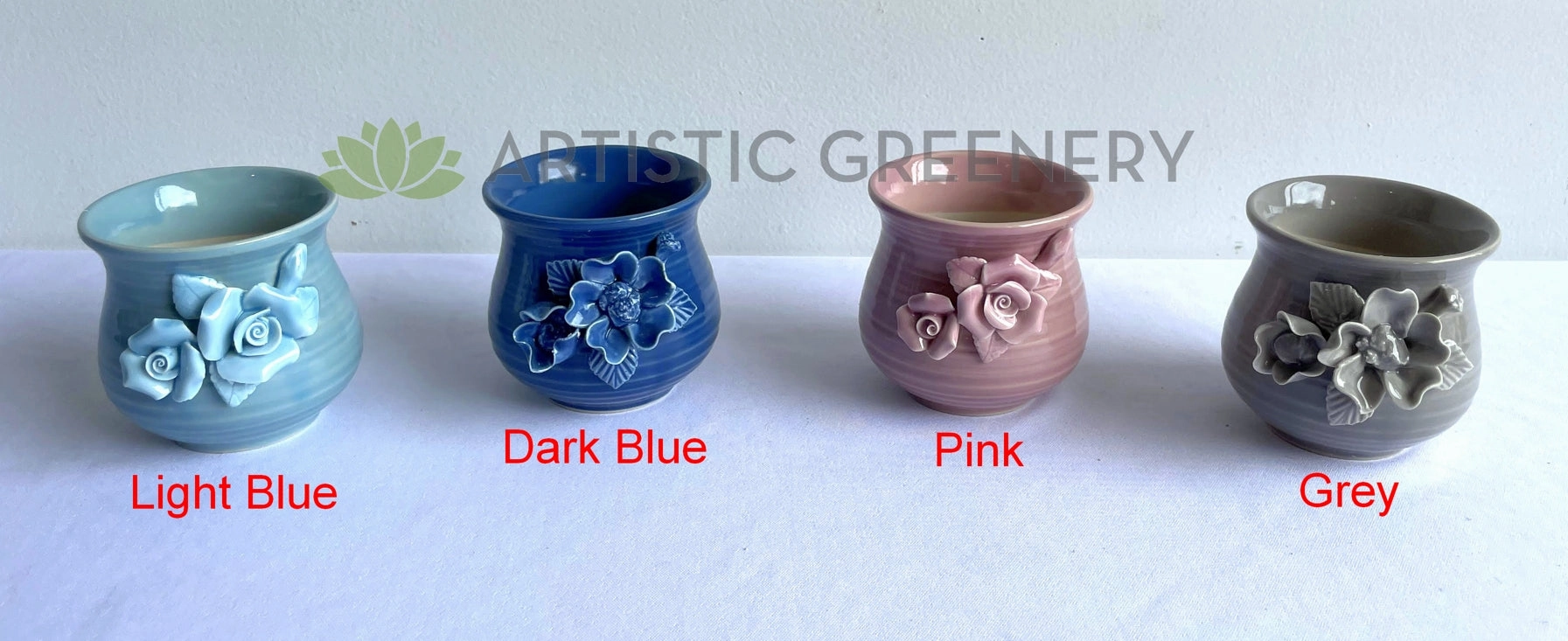 ACC0108 Ceramic Flower Vase 9cm 4 Colours