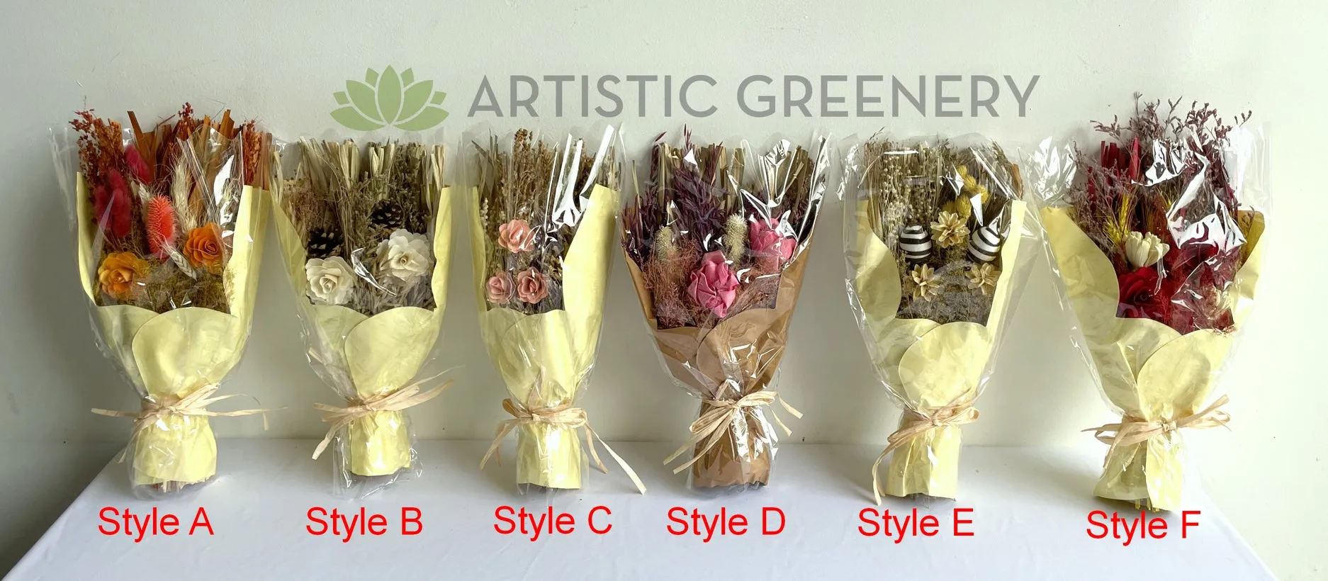 ACC0111-18 Dried Flower Bouquet 23x 45cm 6 Styles