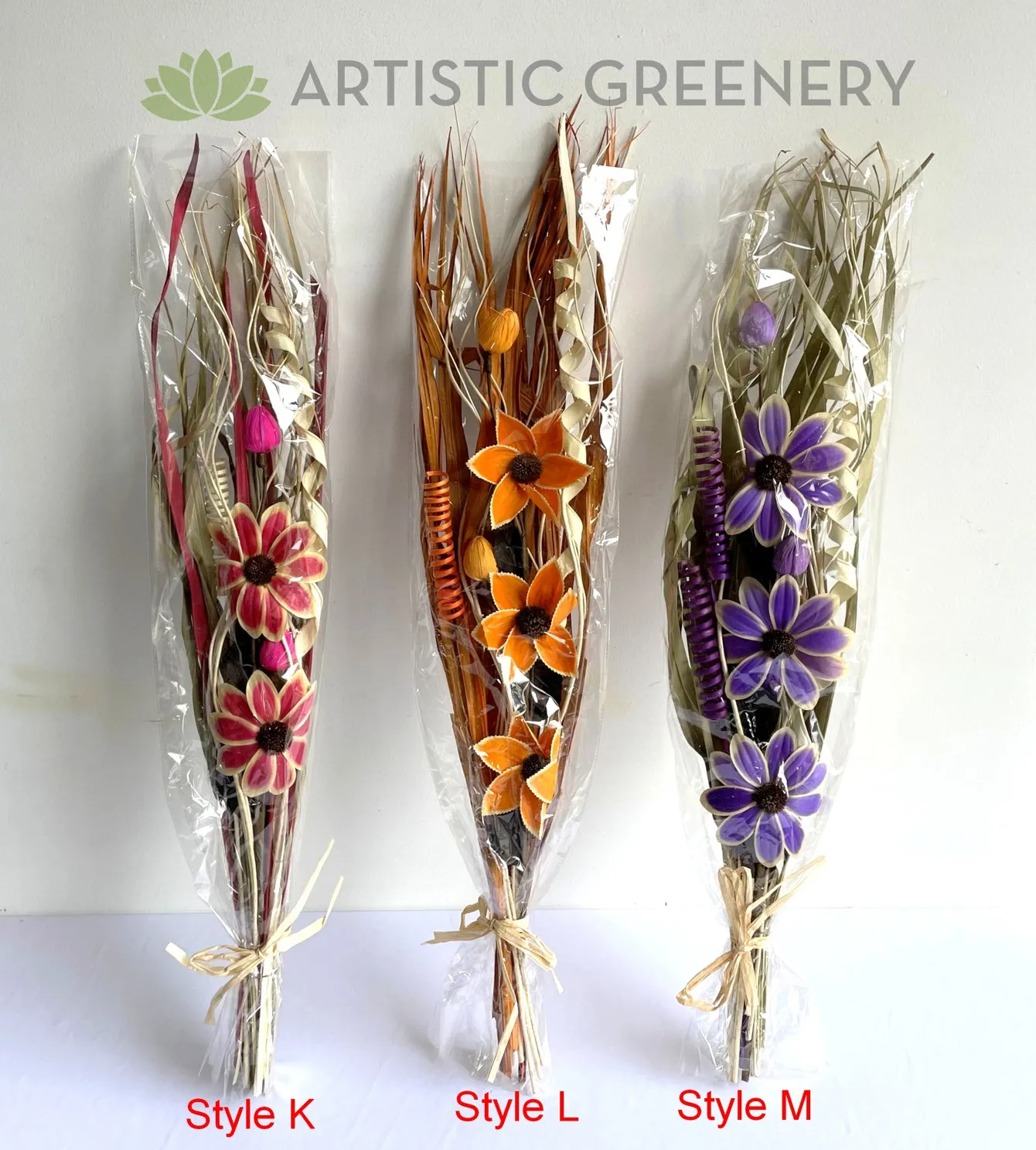 ACC0111-25A Dried Flower Bouquet 93 x 21cm 3 Styles