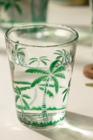 Acrylic Green Palm Tree Picnic Tumbler dried flowers  