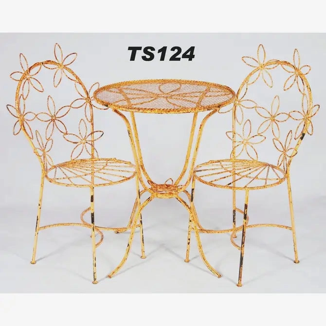Adult Bistro Set Daisy Table with 2 Chairs Patio Outdoor decorative plants  