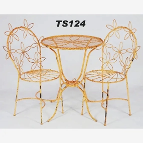 Adult Bistro Set Daisy Table with 2 Chairs Patio Outdoor decorative plants  