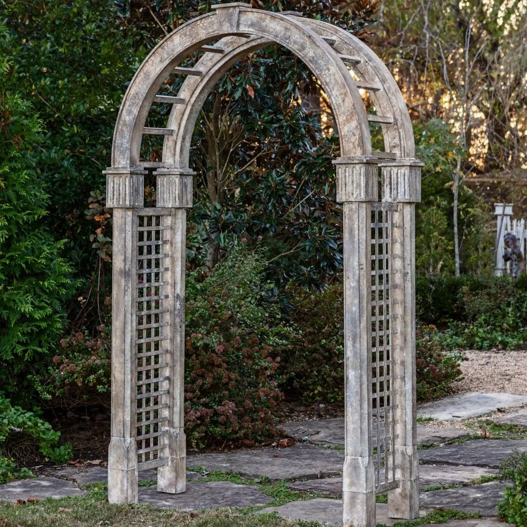 Aged Metal Garden Arbor dried flowers  