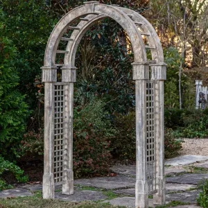 Aged Metal Garden Arbor dried flowers  