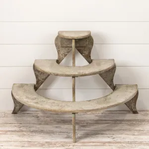Aged Three Tiered Plant Stand dried flowers  