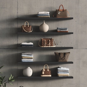Aksel Black Floating Shelf unique vase design