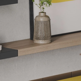 Aksel Glazed White Oak Floating Shelf unique vase design
