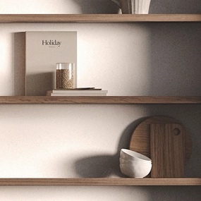 Aksel Hatch Grey Floating Shelf unique vase design