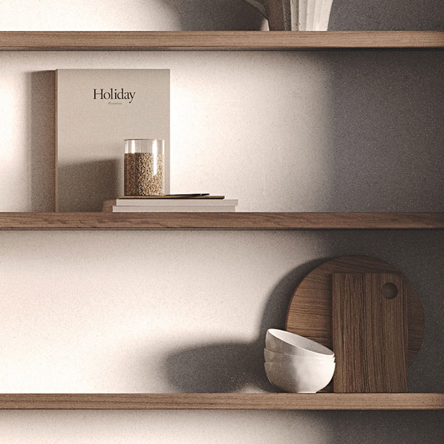 Aksel Hatch Grey Floating Shelf unique vase design
