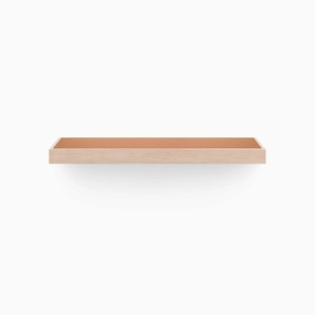 Aksel Inlay Glazed White Oak Floating Shelf unique vase design