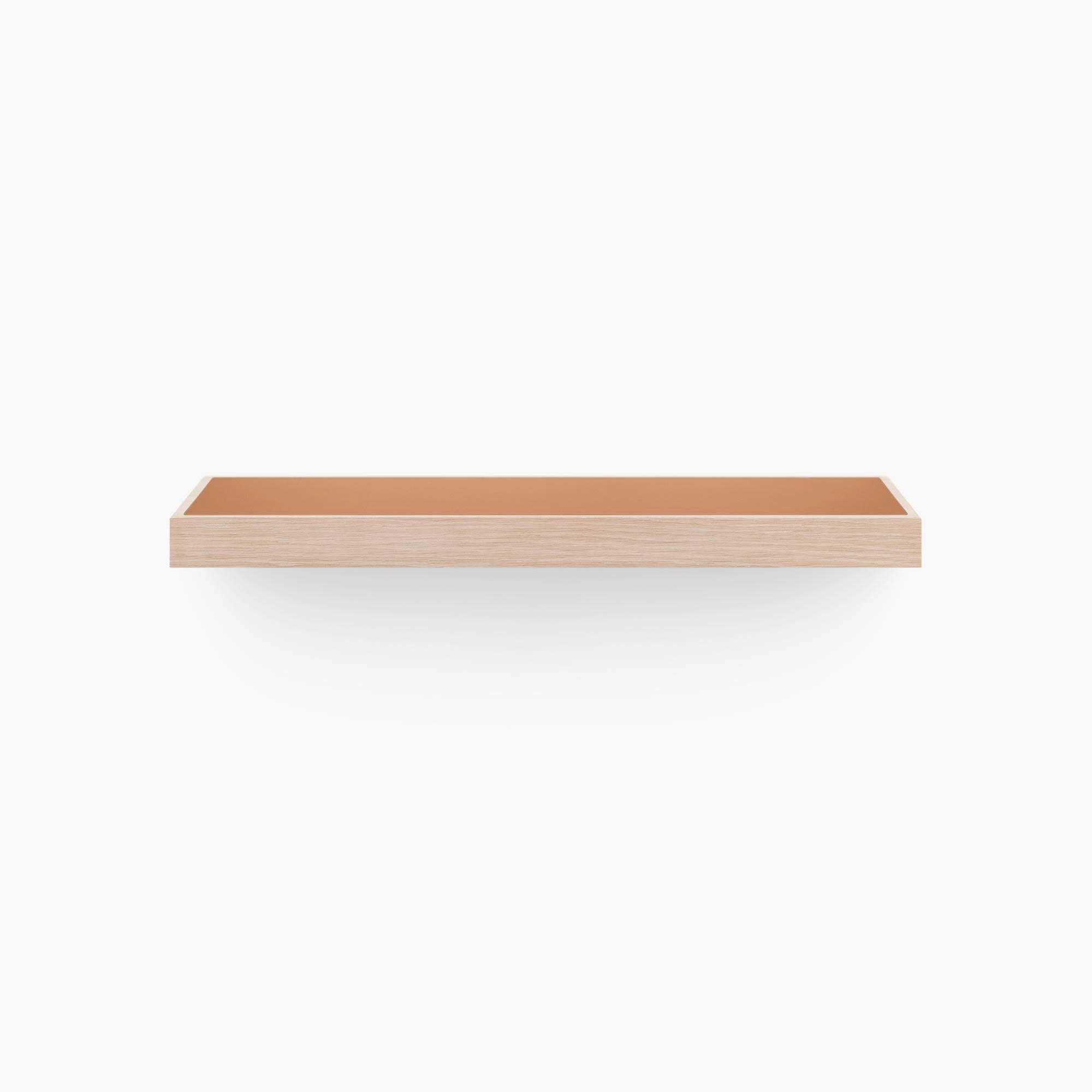 Aksel Inlay Glazed White Oak Floating Shelf unique vase design