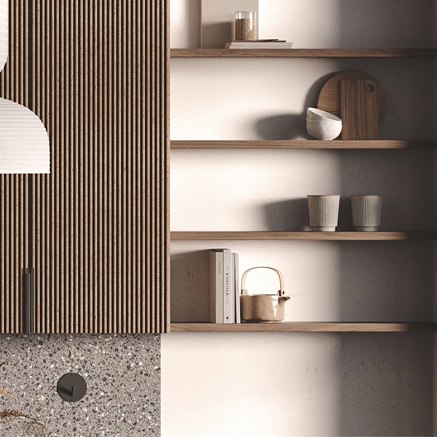 Aksel Inlay Hatch Grey Floating Shelf