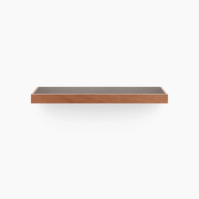 Aksel Inlay Mahogany Floating Shelf unique vase design