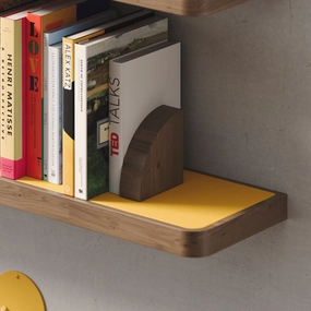 Aksel Inlay Walnut Floating Shelf unique vase design
