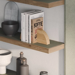 Aksel Inlay White Oak Floating Shelf unique vase design