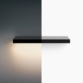 Aksel LED Black Floating Shelf unique vase design