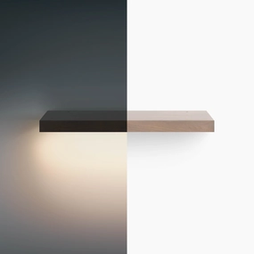 Aksel LED Hatch Grey Floating Shelf unique vase design