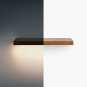 Aksel LED Nutmeg Floating Shelf unique vase design