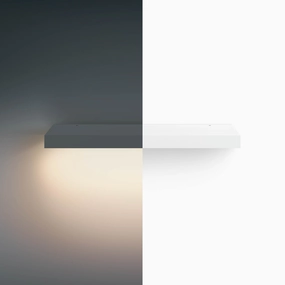 Aksel LED White Floating Shelf unique vase design