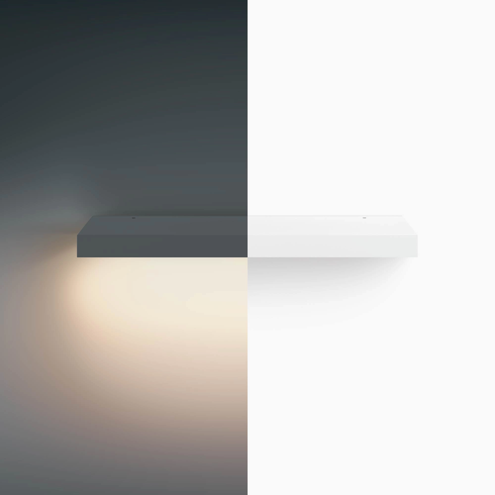 Aksel LED White Floating Shelf unique vase design