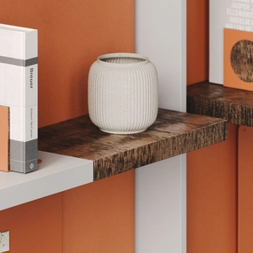 Aksel Nutmeg Rustic Floating Shelf unique vase design