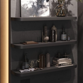 Aksel RADius Black Floating Shelf unique vase design
