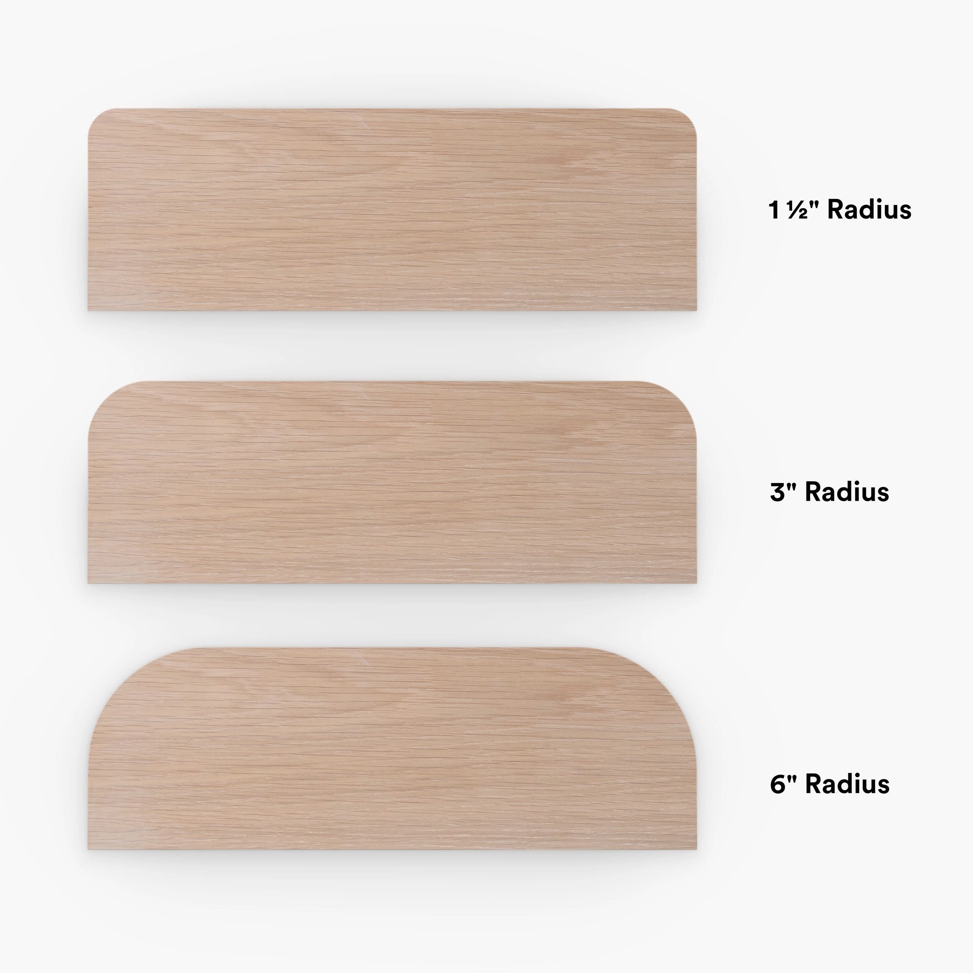 Aksel RADius Glazed White Oak Floating Shelf