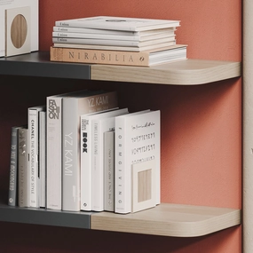 Aksel RADius Glazed White Oak Floating Shelf unique vase design