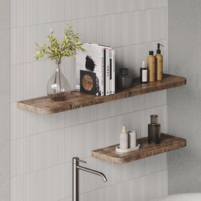 Aksel RADius Nutmeg Rustic Floating Shelf unique vase design