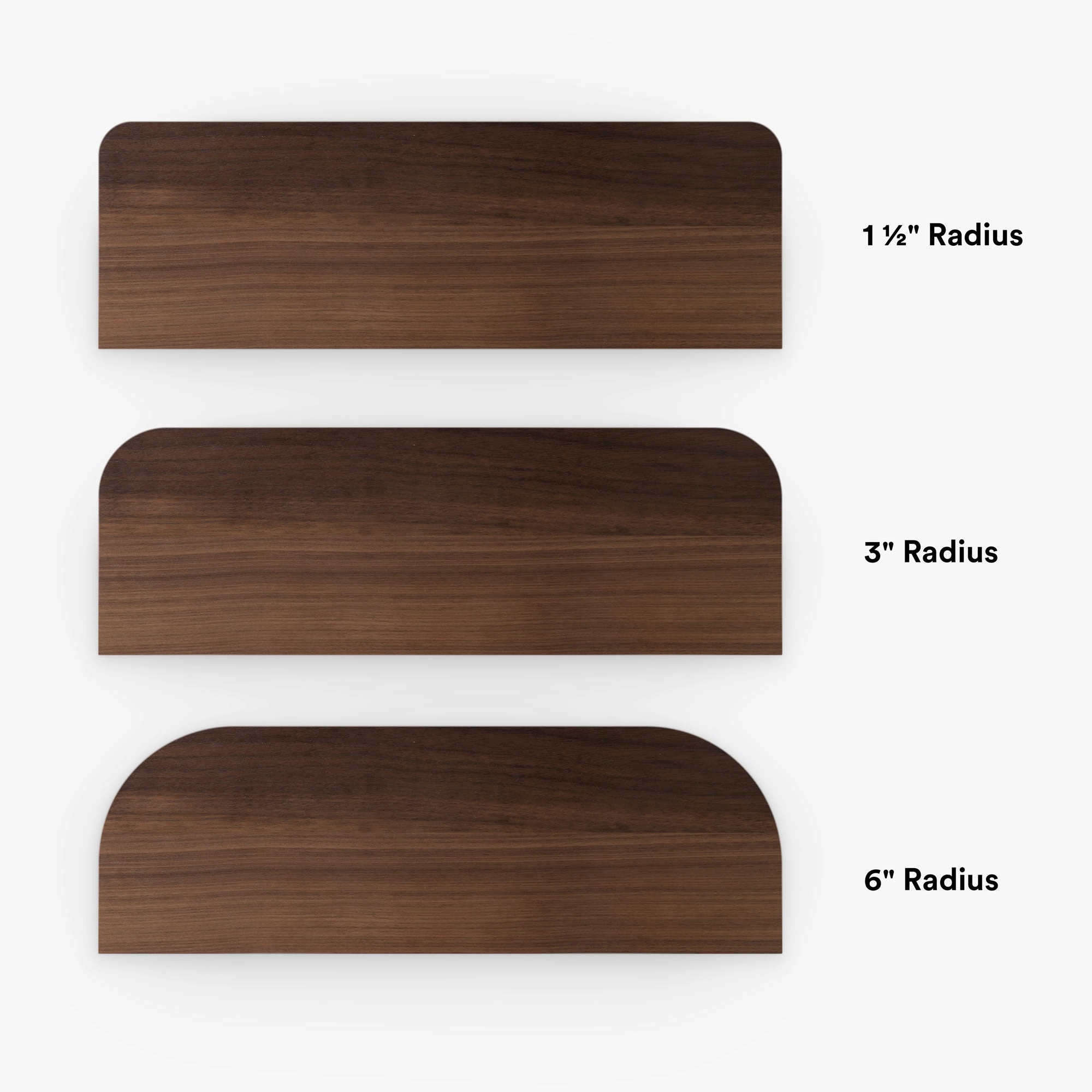 Aksel RADius Walnut Floating Shelf