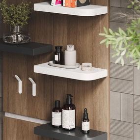 Aksel RADius White Floating Shelf unique vase design
