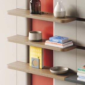Aksel RADius White Oak Floating Shelf unique vase design