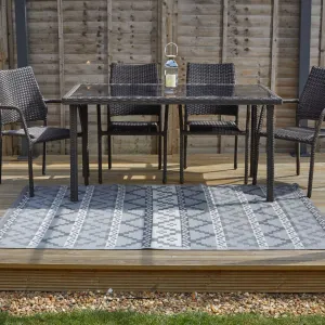 Alfresco Outdoor rug  Aztec Slate 150 x 210cm dried flowers  