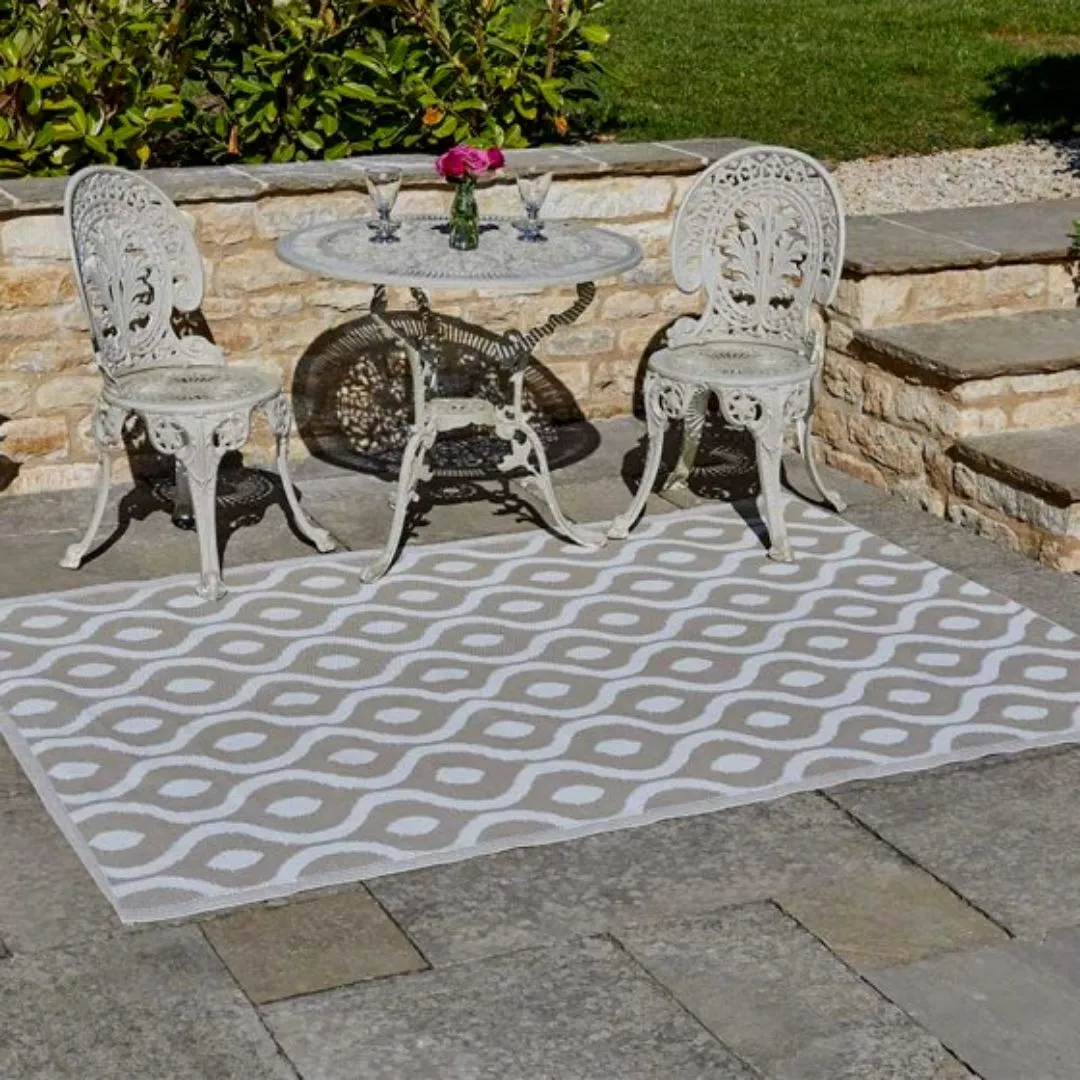 Alfresco Outdoor rug  Neptune Mocha 160 x 230cm dried flowers  