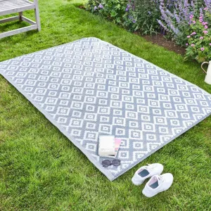 Alfresco Outdoor rug  Shiraz Slate 150 x 210cm dried flowers  