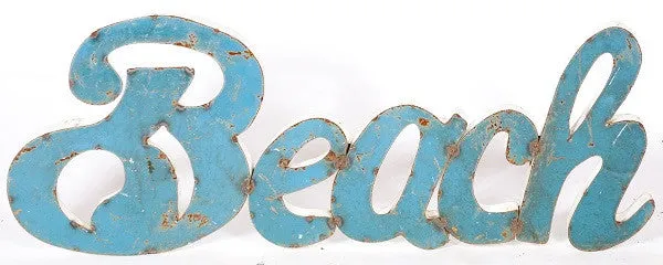 All Metal Beach Sign Wall-Mountable decorative plants  