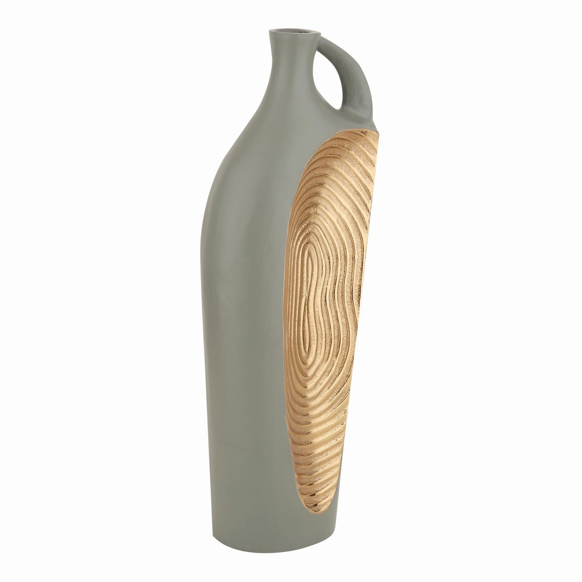 Alloy Art Vase in Green Gold
