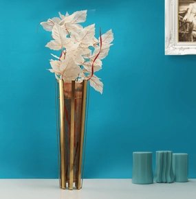 Allure  Radiant Metal Hue Vase Amber outdoor greenery  
